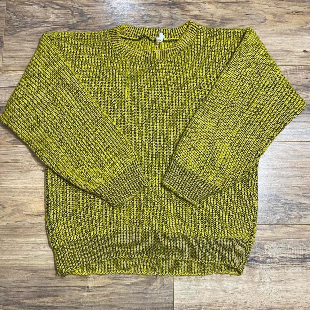 Women’s Vintage Knit One Purl Two 80s Yellow & Black Knitted Sweater